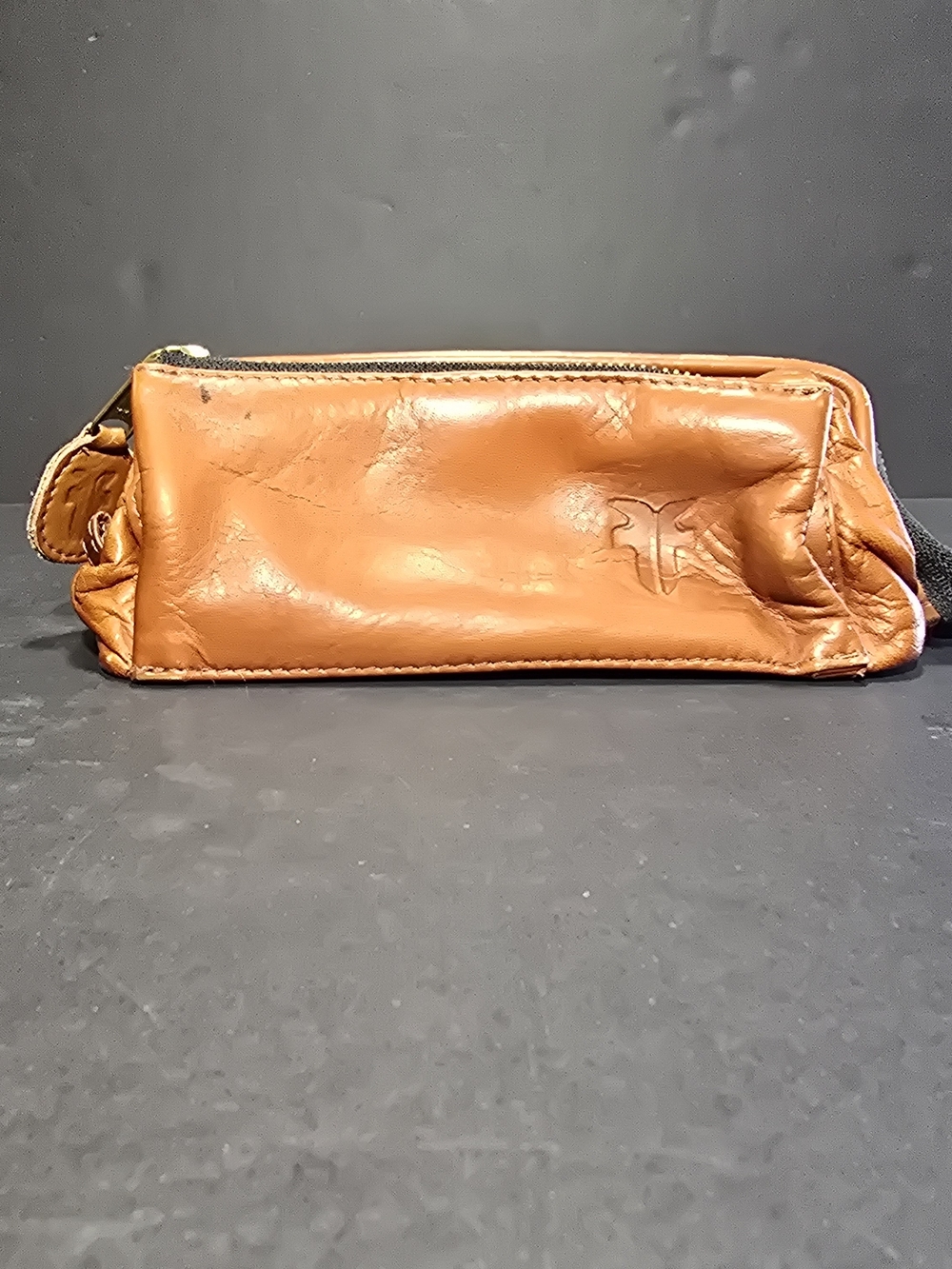 Frye Clutch Mens Small Brown Leather Zip Travel Toiletry Dopp Kit Bag Pouch - Picture 2 of 15
